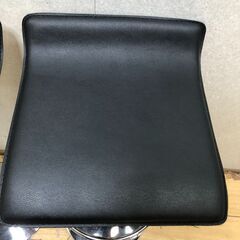 バーチェア 2脚セット WY-119 安吉 ブラック 合成皮革 クロム脚 昇降式 カウンターチェア スツール モダン カフェ 【糸島市内 送料無料】251001-2の画像
