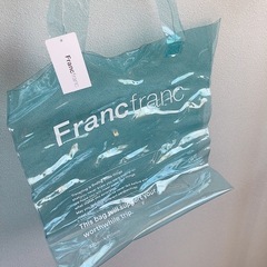 新品未使用　Francfranc クリアトートバッグ ブルーの画像