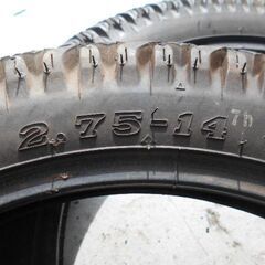 2.75-14スパイクタイヤ2本、カブプロなど引取り限定になります。の画像