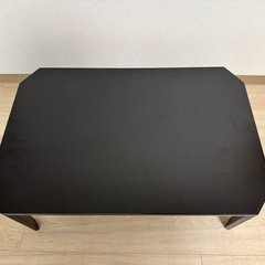 ニトリ 折りたたみテーブル ブラック（幅75cm）の画像