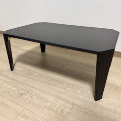 ニトリ 折りたたみテーブル ブラック（幅75cm）の画像