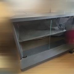 テレビ台（ガラス扉付き・収納あり・キャスター付き）の画像