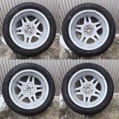 ミニクーパー S 純正 R55 R56 アルミホイール サマータイヤ 4本 セット 16インチ 6.5J 4H 100 +48 ハブ径 約56mm 195/55R16の画像