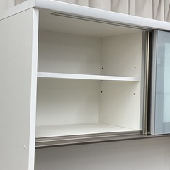 KJ-13【新入荷　リサイクル品】松田家具　FANCY120 オープンキッチンボード　ブラウン×ベージュの画像