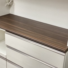 KJ-13【新入荷　リサイクル品】松田家具　FANCY120 オープンキッチンボード　ブラウン×ベージュの画像