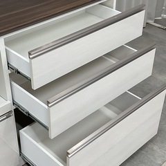 KJ-13【新入荷　リサイクル品】松田家具　FANCY120 オープンキッチンボード　ブラウン×ベージュの画像