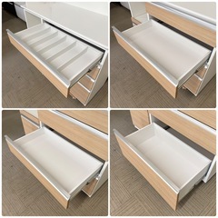 【超美品‼️】定価25万♪ 高級 松田家具 117cm幅キッチンボード 食器棚 収納家具 木目ち調ライトブラウン♪の画像
