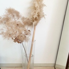 【難あり】高さ50cm 水を入れない花瓶・ガラスベース・フラワーベースの画像