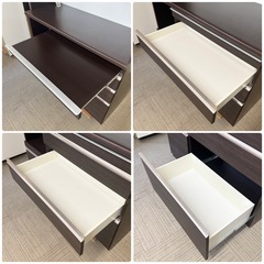 【超美品‼️】定価18万♪ 松田家具 117cm幅キッチンボード 食器棚 収納家具 木目調ダークブラウン♪の画像