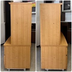 【超美品‼️】定価数十万♪ 大川家具(株式会社モーブル 180cm幅壁面テレビボード テレビ台 リビング収納家具 木目調ナチュラルブラウン♪の画像