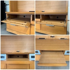 【超美品‼️】定価数十万♪ 大川家具(株式会社モーブル 180cm幅壁面テレビボード テレビ台 リビング収納家具 木目調ナチュラルブラウン♪の画像