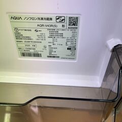 ★ジモティ割あり★ AQUA 冷蔵庫 AQR-V43R 433L 25年製 動作確認／クリーニング済み TK6741【リユースのサカイつくば店】の画像