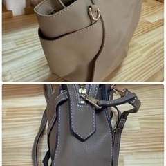 グレージュバッグ2点　バンブートート　ショルダーハンドバッグの画像