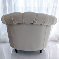 【引き取り限定】超美品✨輸入家具 アンティーク ロココ調 一人掛けソファ シルバーの画像