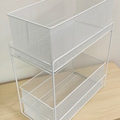 キッチン　シンク下　2段収納ラック　スライドトレー の画像