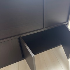L字型デスク／伸縮式デスク　収納付きの画像