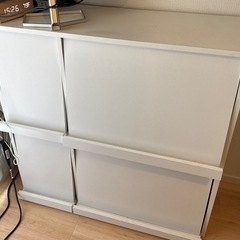 LOWYA 収納棚 白　リビング収納 ラック　ディスプレイ チェスト　シェルフ　 の画像