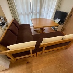 ダイニングソファ4点セットの画像