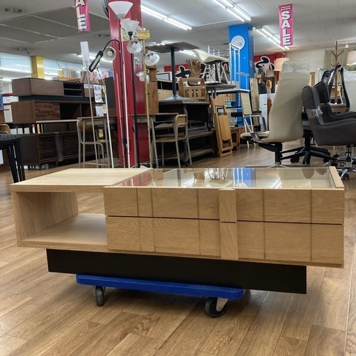 S159 ⭐ SAMOA COLLECTION TABLE サモア ローテーブル 収納 幅110cm USED