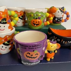 ハロウィン 陶器 デザート　7個　デザインカップセット　セットの画像
