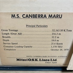 商船三井のM.S.CANBERRA丸パネルの画像