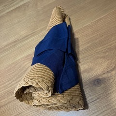 降りたたみ可能なリボン付き麦わら帽子の画像