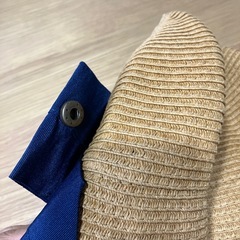 降りたたみ可能なリボン付き麦わら帽子の画像