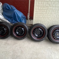 早い者勝ち　195/65 R15    スタッドレス付鉄チンホイール4本の画像