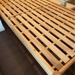 簡単設置　無印良品　木製ベッド　ラバーウッド材突板　シングルの画像