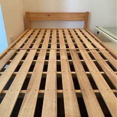 簡単設置　無印良品　木製ベッド　ラバーウッド材突板　シングルの画像