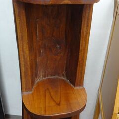 天然木 飾り棚 和風家具 寸法(約) W 53 × D 59 × H 140 cm【モノ市場東浦店】125の画像