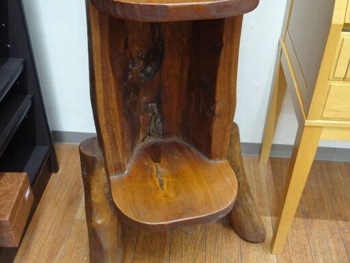天然木 飾り棚 和風家具 寸法(約) W 53 × D 59 × H 140 cm【モノ市場東浦店】125