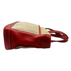 【希少】COACH オールドコーチ バッグ レザー×キャンバス レッド×ベージュの画像