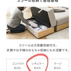 収納付き　2人掛けソファーの画像