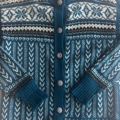 60~70’s Vintage Metal hook nordic knit cardiganの画像