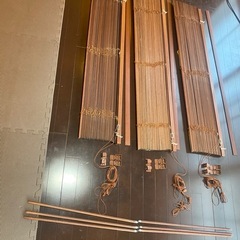 ジャンク　IKEA LINDMON イケア リンドモン ウッドブラインド 3個セットの画像
