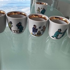 【チェコ製】陶器お猪口5個の画像