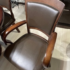 円型ダイニングテーブル6点セット　回転椅子の画像