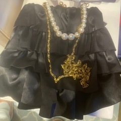 結婚式に。2wayミニバッグ黒(パール、チェーン)の画像