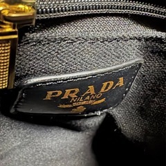 プラダ PRADA カナパ コットンキャンバス ハンドバッグ ブラックの画像