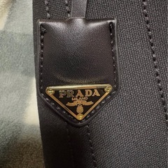 プラダ PRADA カナパ コットンキャンバス ハンドバッグ ブラックの画像