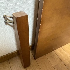 🌿天然木テーブル 引き出し2つ付き 高さ40cm×横90cm×縦60cm 脚取り外し可の画像
