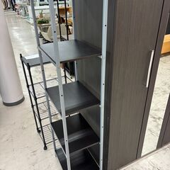リユースのサカイ栃木店★ジモティ割あり★  収納棚 ダークブラウン×グレー W43.5×D30×H152.2 クリーニング済み TC10954の画像