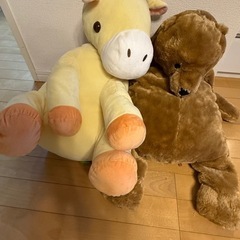 くたっとキリン、くたっとくまのぬいぬいぐるみの画像