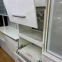 【ジャングルジャングル深井店】★スリムハイタワー食器棚 白 収納家具 家具 キッチン家具 簡易クリーニング済 堺市（中区 堺区 東区 西区 南区 北区）和泉市 河内長野市 富田林市 松原市 狭山市 深井 【FU2766】の画像