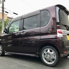 ダイハツ タントカスタム 可愛いパープル パワースライドドア すぐ乗れる！の画像