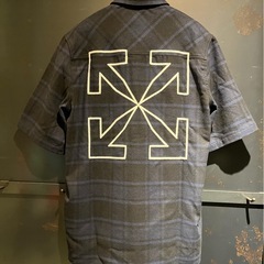 OFF-WHITE チェックシャツ　ネイビーの画像