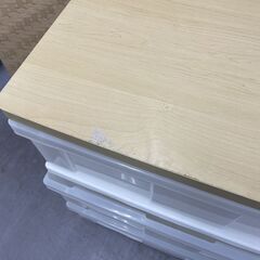 プラチェスト 3段 幅55.5×奥行40.5×高さ60cm 木天板 テーブル天板 収納 たんす 箪笥 衣類収納 棚 タンス 札幌市手稲区の画像