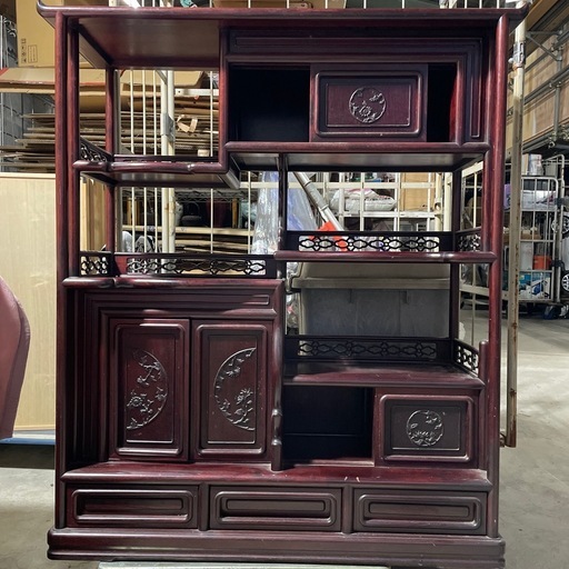 中古品 茶棚 飾り棚 違棚 昭和レトロ 古い 木製 現状品 中古家具