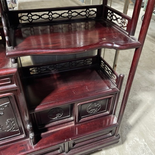 中古品 茶棚 飾り棚 違棚 昭和レトロ 古い 木製 現状品 中古家具 